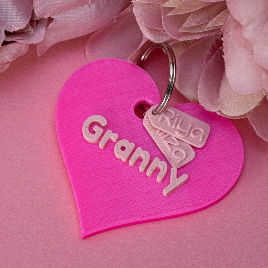 Valentines Heart Keyring with Optional Tags