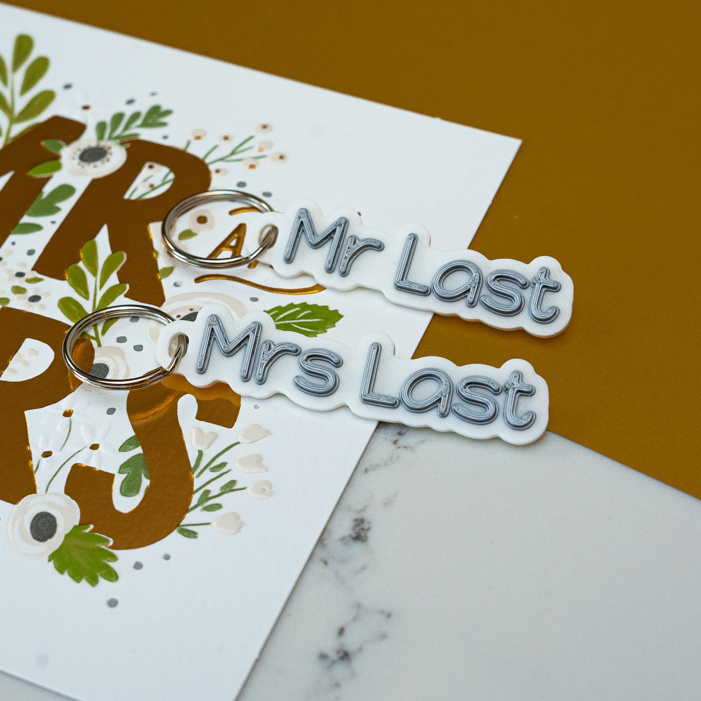 Wedding Favour Two-Colour Personalised Keyring
