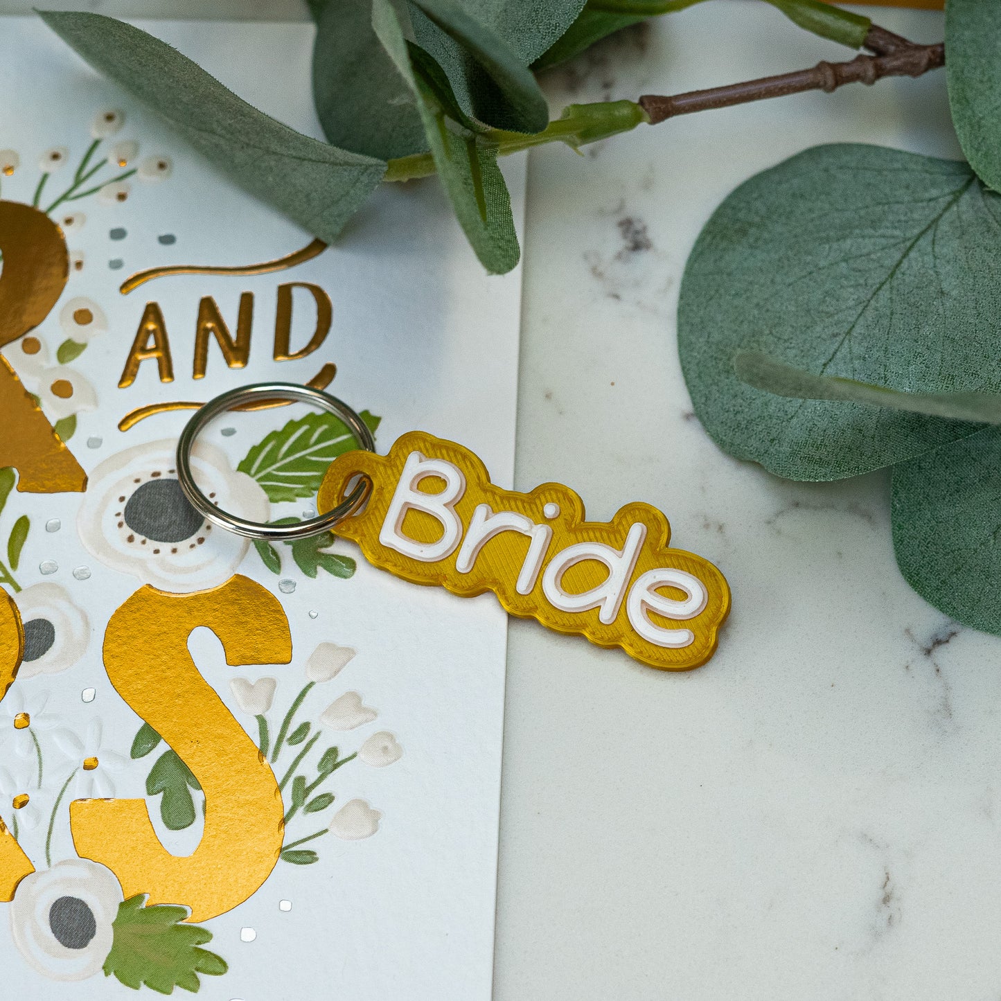 Wedding Favour Two-Colour Personalised Keyring
