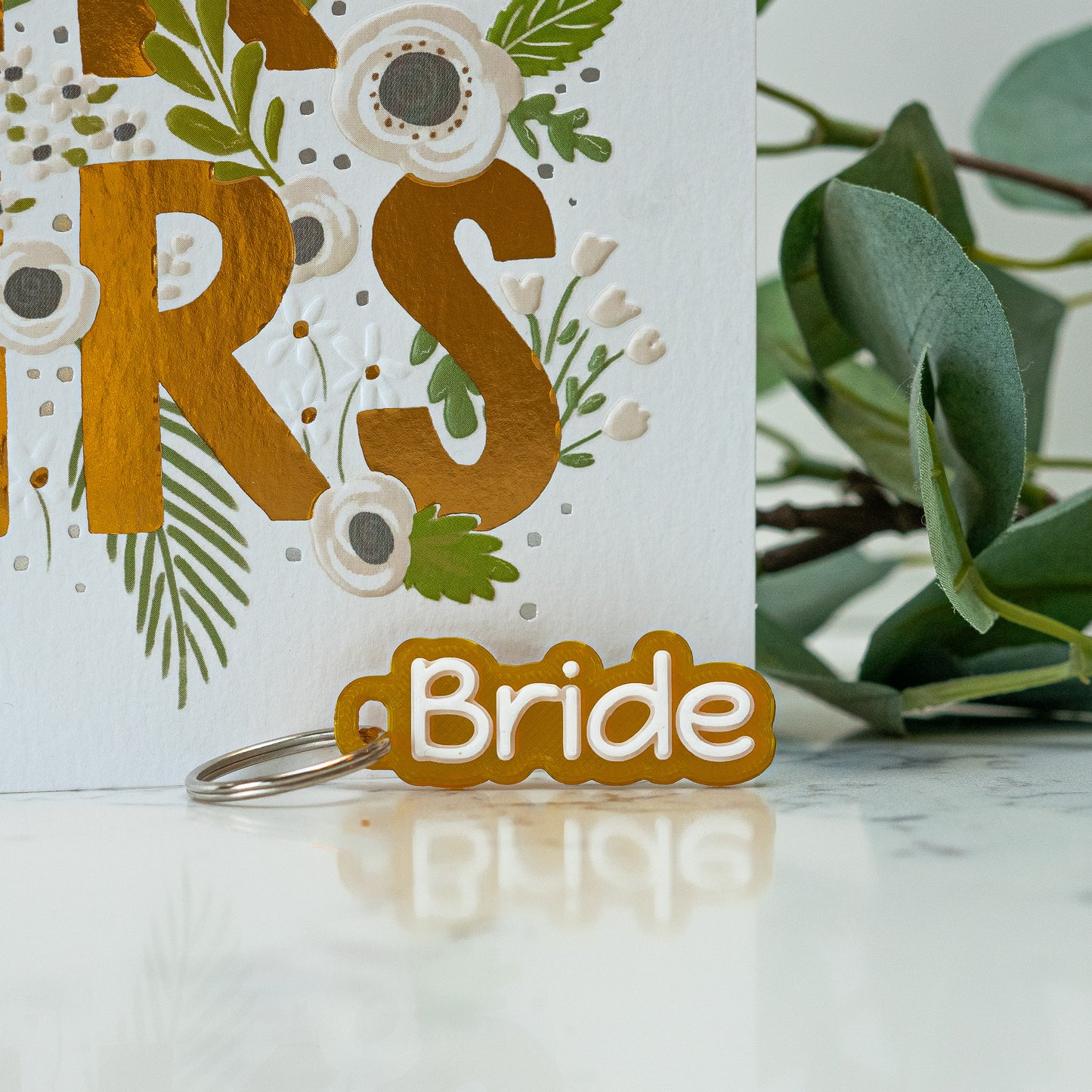 Wedding Favour Two-Colour Personalised Keyring