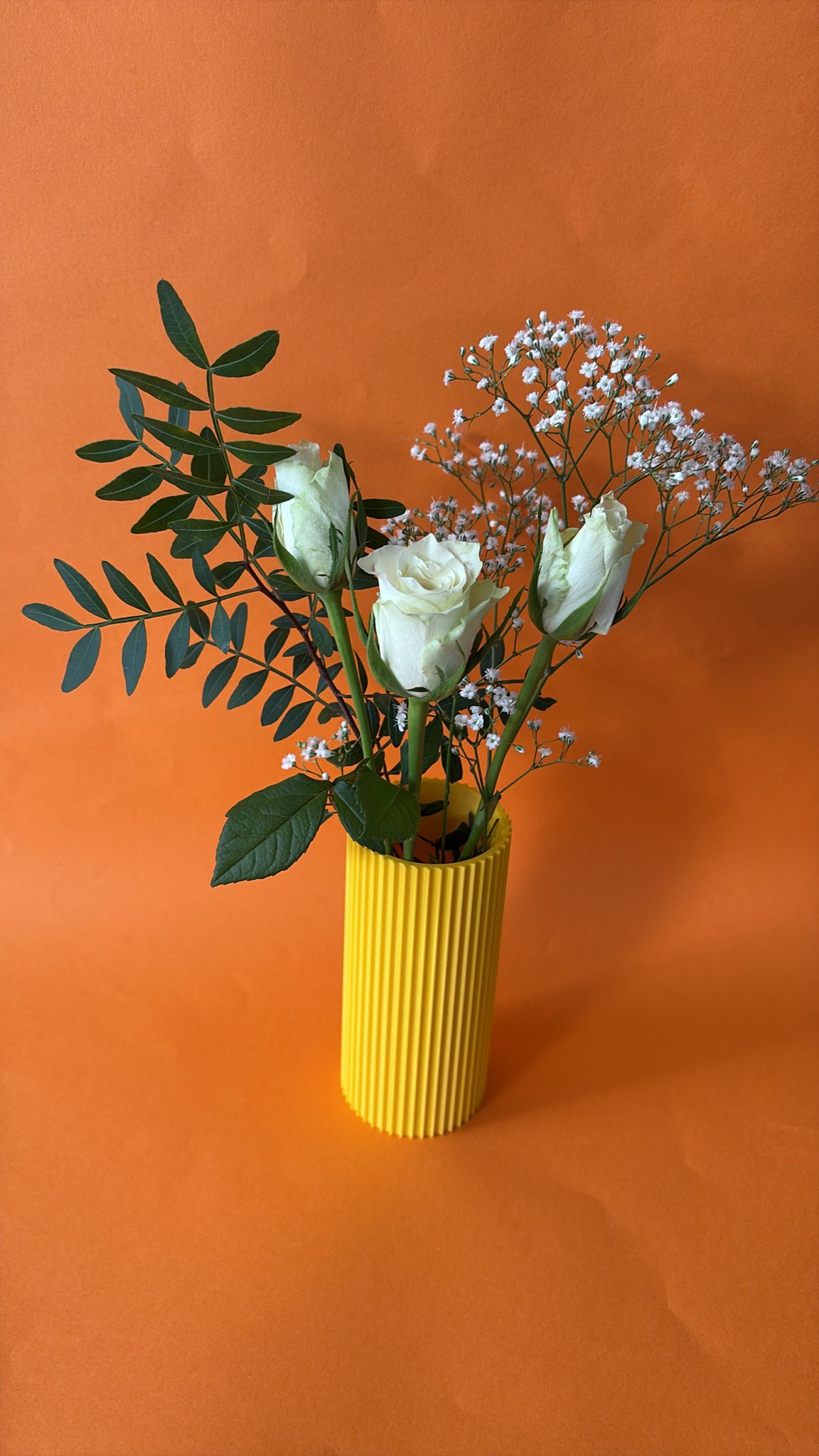Contemporary Ribbed Vase