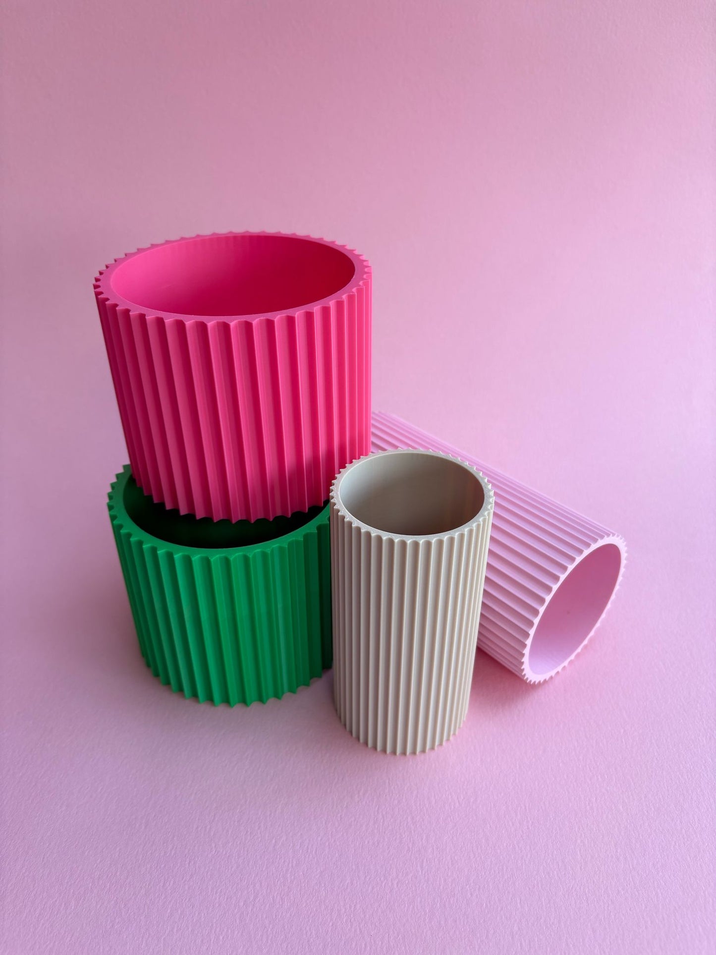 Contemporary Ribbed Vase